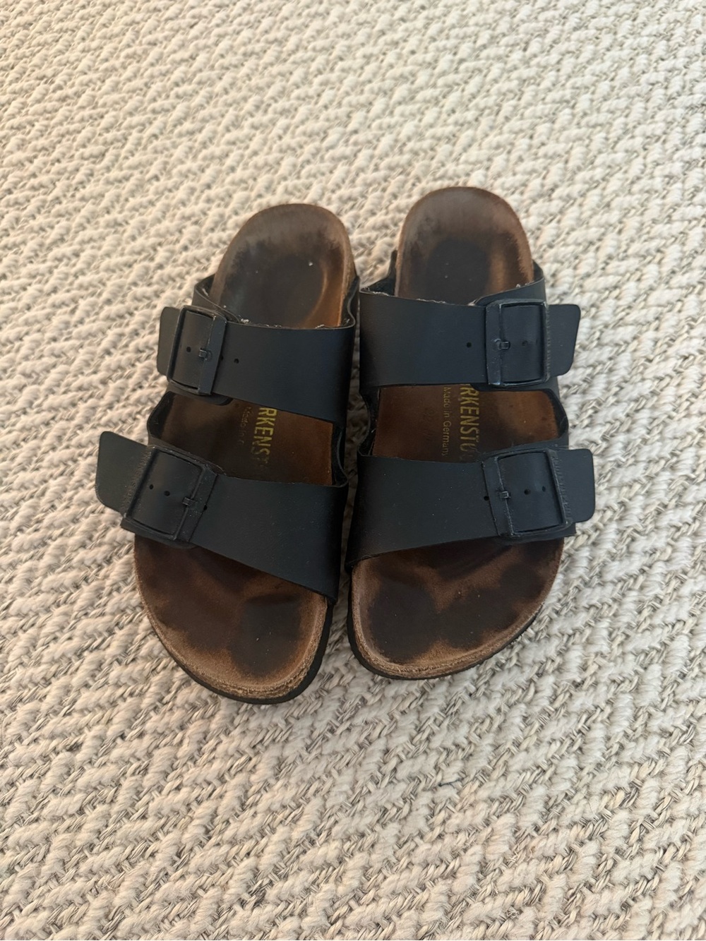 Birkenstock Black Two-Strap Arizona Slide Sandals